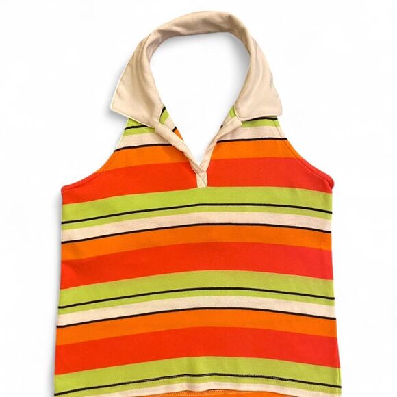Y2k summer ore bright halter collared shirt - Picture 1 of 6